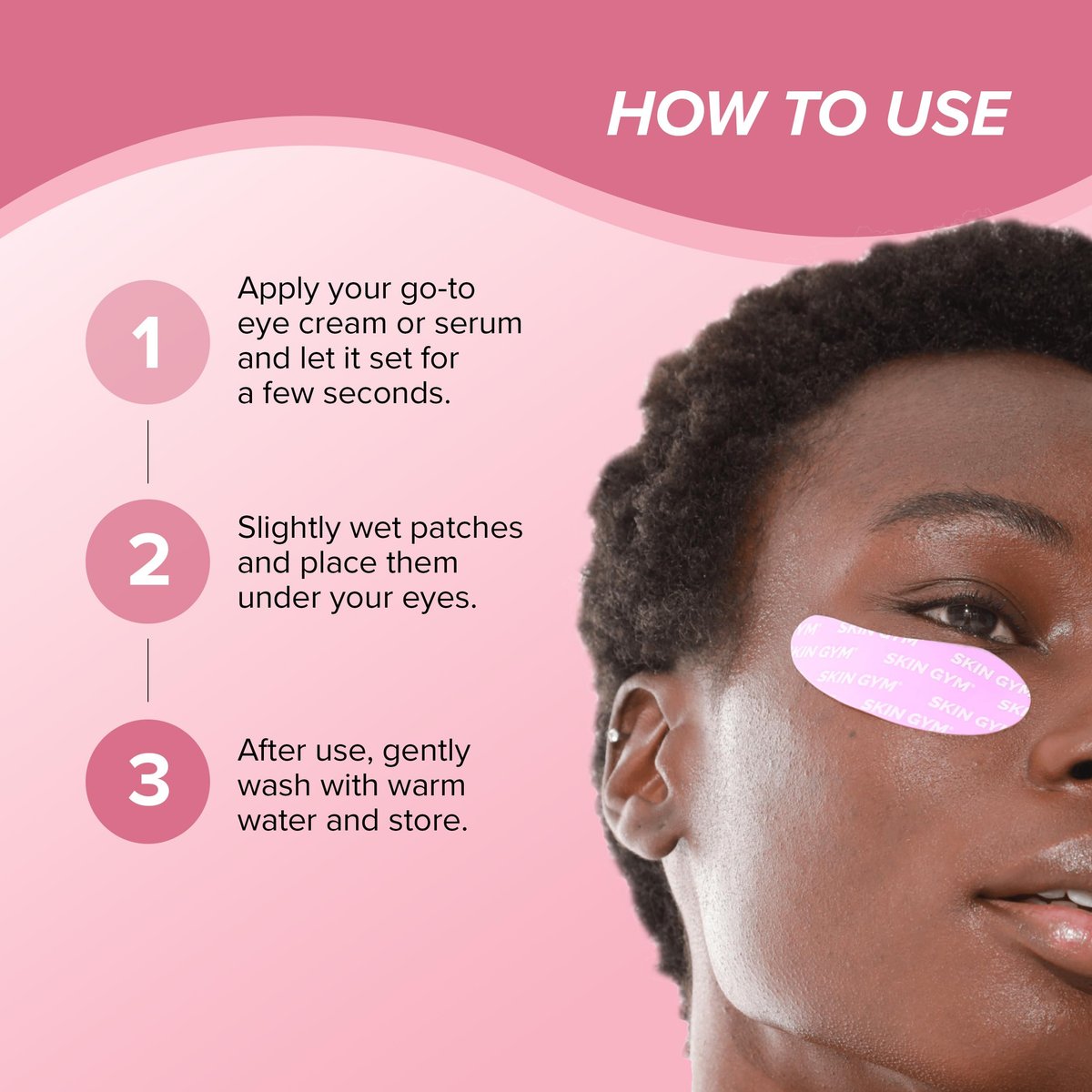 SKIN GYM Reusable Silicone Eye Mask – Medical Grade Under Eye Patches for Hydration & Skincare, Boost Serum Absorption (Pink, 1 Pack) Avelisse