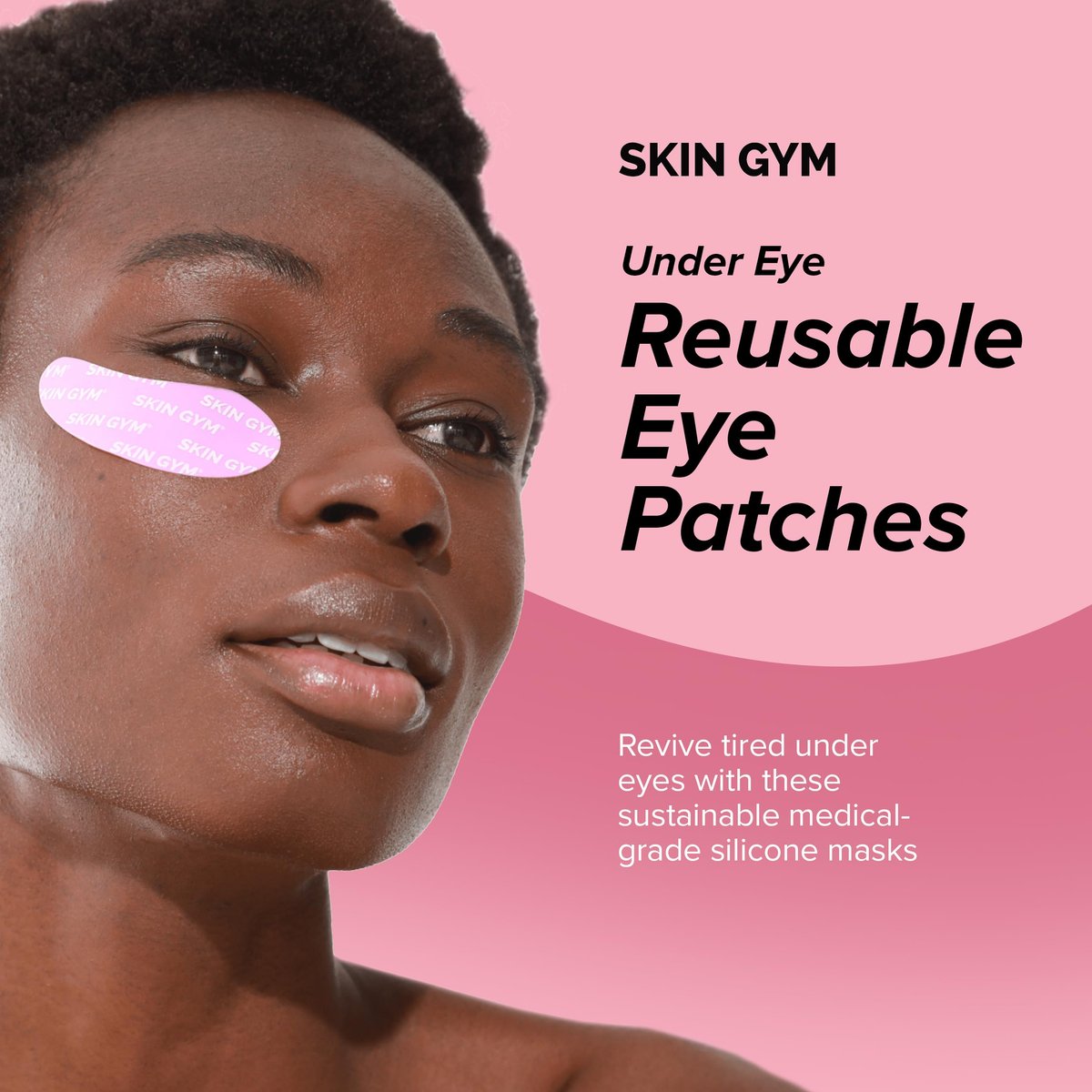 SKIN GYM Reusable Silicone Eye Mask – Medical Grade Under Eye Patches for Hydration & Skincare, Boost Serum Absorption (Pink, 1 Pack) Avelisse