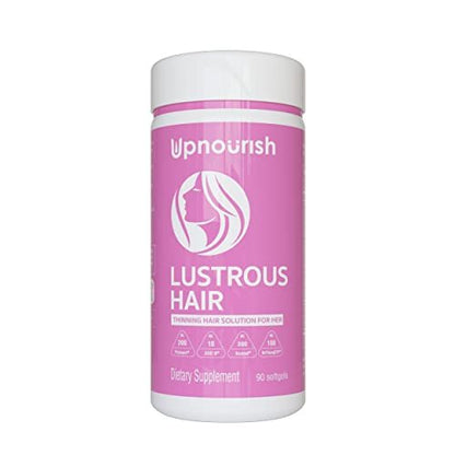 UpNourish Hair Growth Vitamins for Women - Proven Formula with KERANAT, DHT Blocker PHYTOPIN, Biotin 5000 mcg & SOD - 90 Count Avelisse