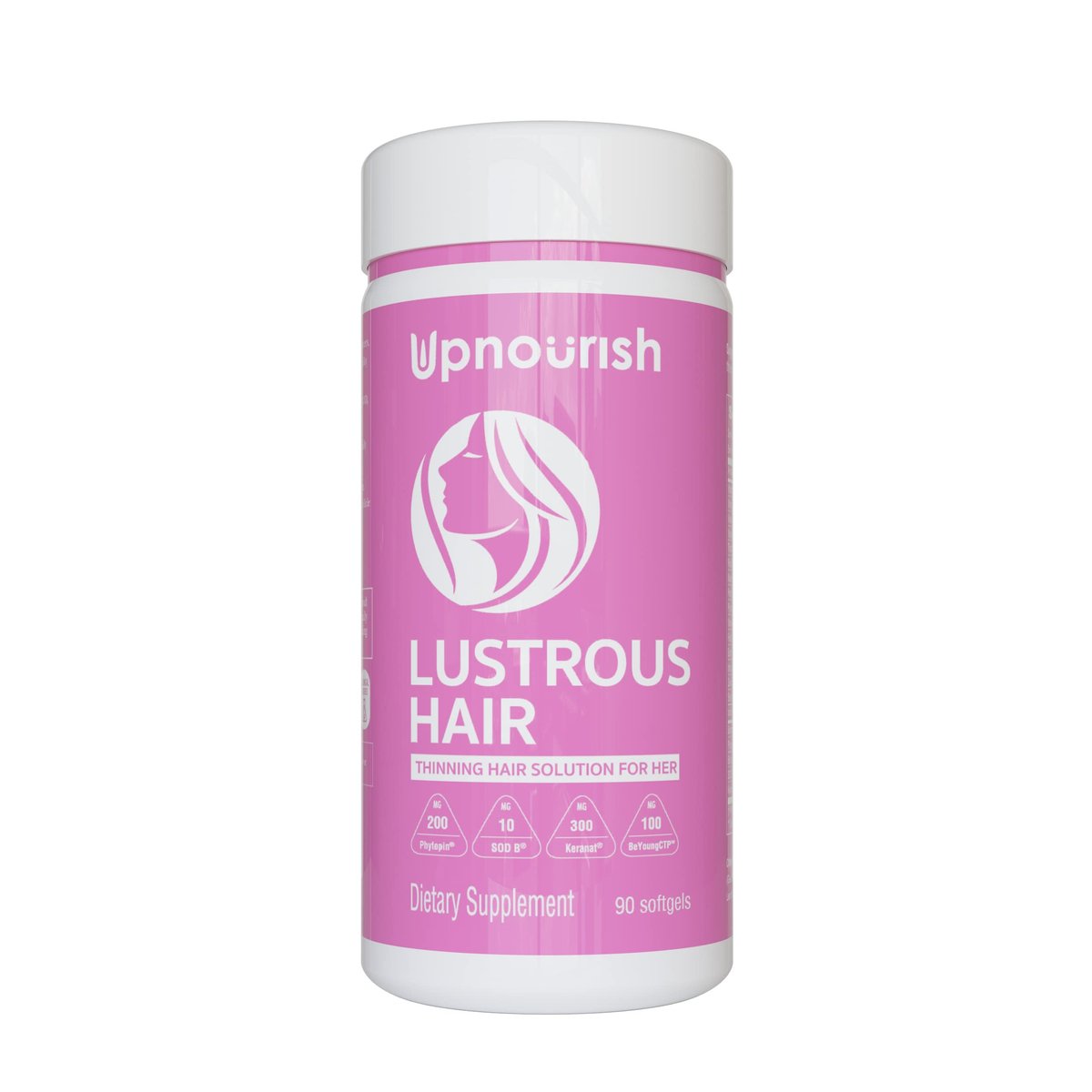 UpNourish Hair Growth Vitamins for Women - Proven Formula with KERANAT, DHT Blocker PHYTOPIN, Biotin 5000 mcg & SOD - 90 Count Avelisse