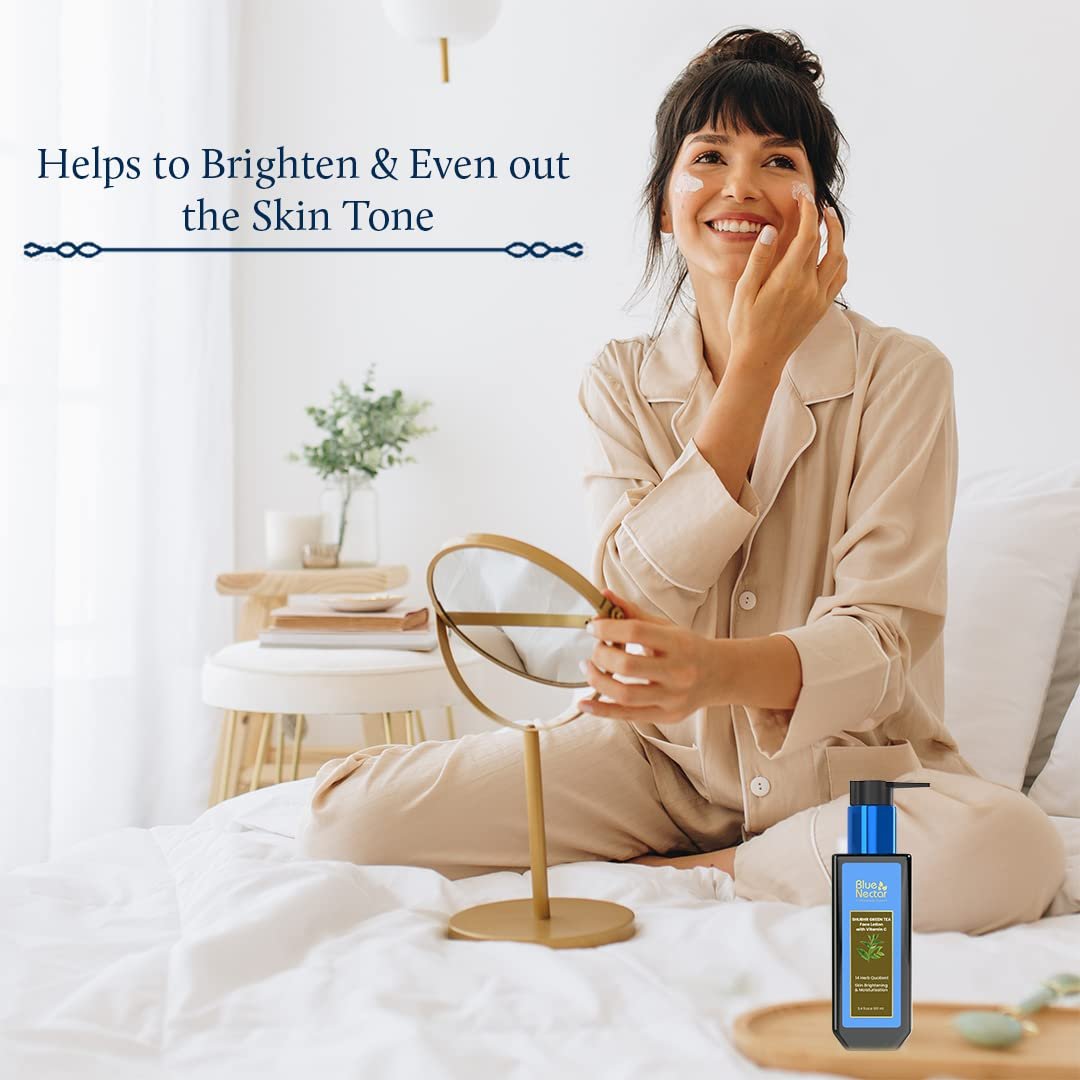 Blue Nectar Green Tea Face Moisturizer for Oily Skin with Vitamin C, Rosehip Oil & 14 Ayurvedic Herbs - 3.38 Fl Oz - görsel 5