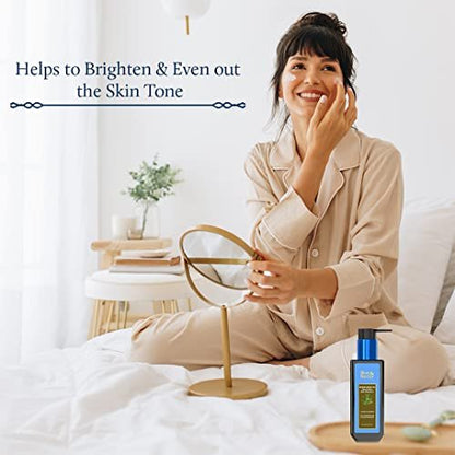 Blue Nectar Green Tea Face Moisturizer for Oily Skin with Vitamin C, Rosehip Oil & 14 Ayurvedic Herbs - 3.38 Fl Oz