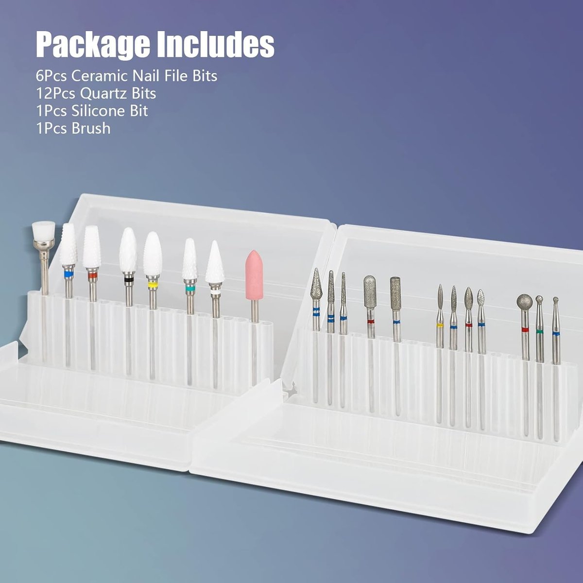 Depvko 20Pcs Nail Drill Bits Set - 3/32'' Ceramic Carbide Bits for Cuticle Removal, Manicure & Pedicure - görsel 13
