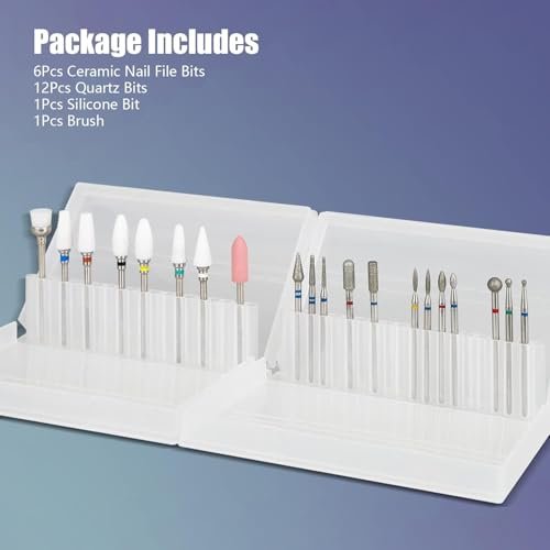 Depvko 20Pcs Nail Drill Bits Set - 3/32'' Ceramic Carbide Bits for Cuticle Removal, Manicure & Pedicure - görsel 14