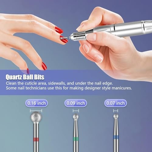 Depvko 20Pcs Nail Drill Bits Set - 3/32'' Ceramic Carbide Bits for Cuticle Removal, Manicure & Pedicure - görsel 4
