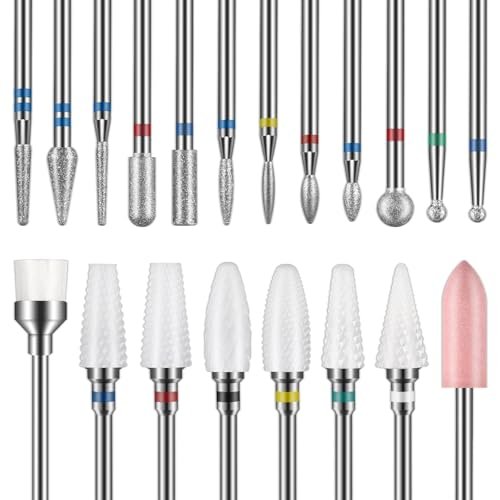 Depvko 20Pcs Nail Drill Bits Set - 3/32'' Ceramic Carbide Bits for Cuticle Removal, Manicure & Pedicure - görsel 2