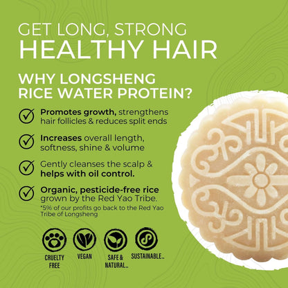 Viori Hidden Waterfall Shampoo and Conditioner Bar Set with Bamboo Holder – Rice Water for Hair Growth, Sulfate-Free Solid Bars Avelisse