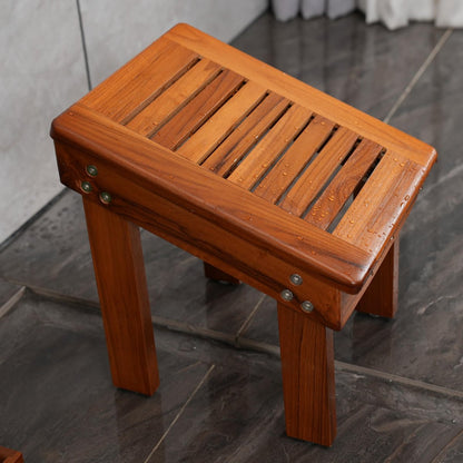 Teak Wood Shower Foot Stool for Shaving Legs – Sturdy Shower Foot Rest for Bathroom Avelisse
