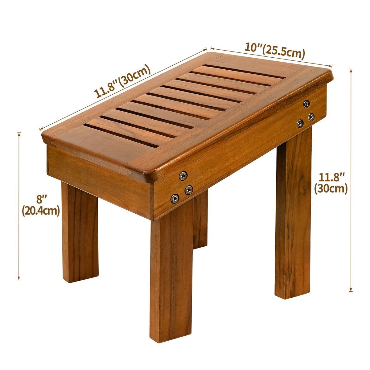 Teak Wood Shower Foot Stool for Shaving Legs – Sturdy Shower Foot Rest for Bathroom Avelisse