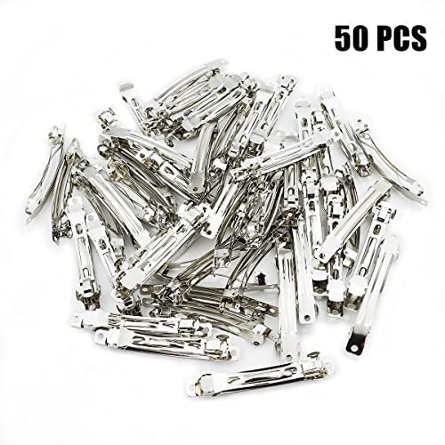 LEEFONE 50 Pack 80mm Silver Iron Blank French Barrette Hair Clips for DIY Hair Clip Craft Bows - görsel 12