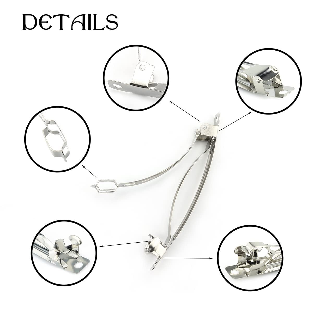 LEEFONE 50 Pack 80mm Silver Iron Blank French Barrette Hair Clips for DIY Hair Clip Craft Bows - görsel 5