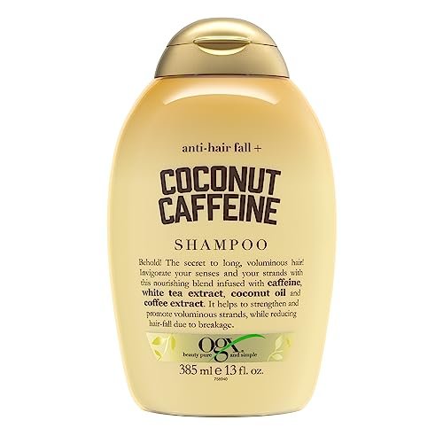 OGX Anti-Hair Fall + Coconut Caffeine Strengthening Shampoo with Caffeine, Coconut Oil & Coffee Extract, 13 Fl Oz Avelisse