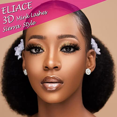Eliace False Eyelashes 15 Pairs Natural Look Cat Eye Lashes Wispy, 3D Faux Mink Lashes Fluffy Long Thick, Fake Eyelashes Cross Wispy Volume Lash Soft Reusable Dramatic, Sierra Style - görsel 6