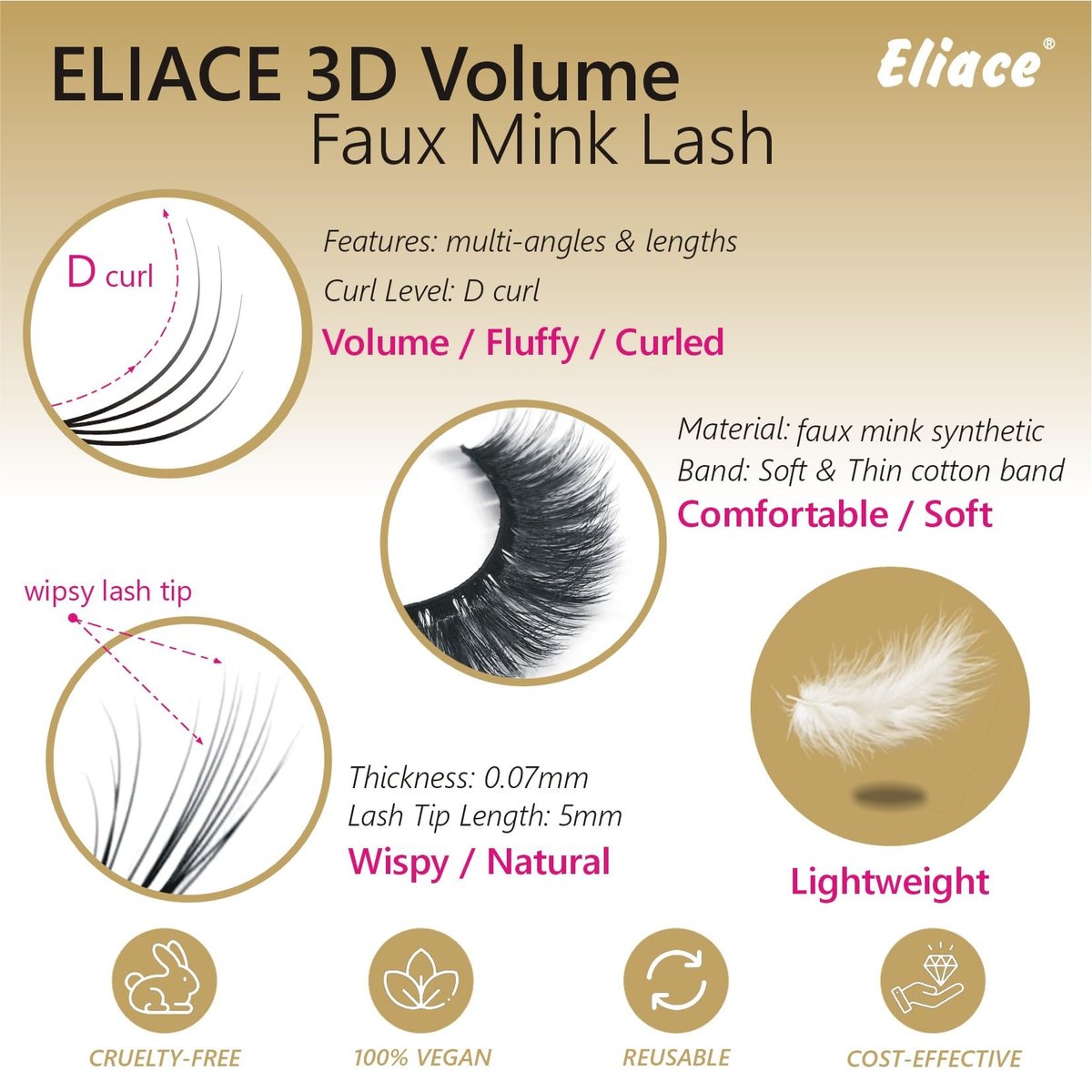 Eliace False Eyelashes 15 Pairs Natural Look Cat Eye Lashes Wispy, 3D Faux Mink Lashes Fluffy Long Thick, Fake Eyelashes Cross Wispy Volume Lash Soft Reusable Dramatic, Sierra Style - görsel 15