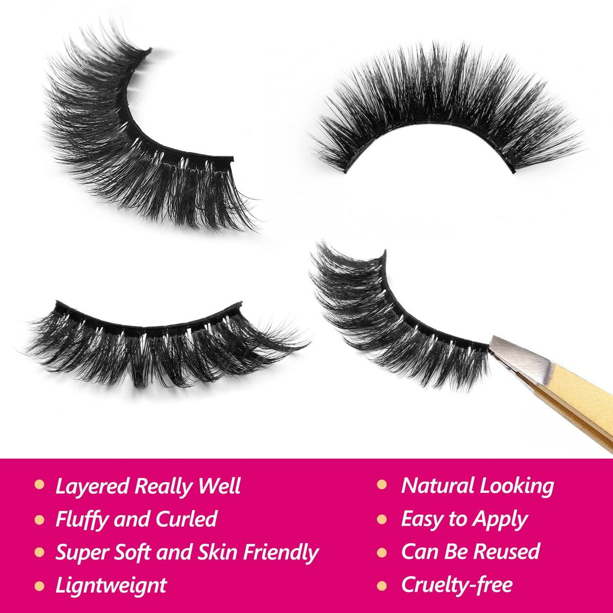 Eliace False Eyelashes 15 Pairs Natural Look Cat Eye Lashes Wispy, 3D Faux Mink Lashes Fluffy Long Thick, Fake Eyelashes Cross Wispy Volume Lash Soft Reusable Dramatic, Sierra Style - görsel 13