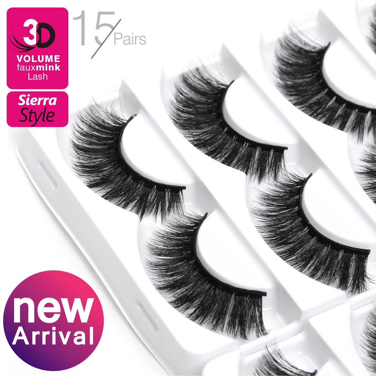 Eliace False Eyelashes 15 Pairs Natural Look Cat Eye Lashes Wispy, 3D Faux Mink Lashes Fluffy Long Thick, Fake Eyelashes Cross Wispy Volume Lash Soft Reusable Dramatic, Sierra Style - görsel 11