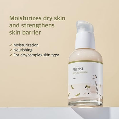 ROUND LAB Soybean Serum (Unscented) | Rejuvenating & Nourishing Serum with Deep Nutrition, Hydration Locking, Unscented for Sensitive Skin (1.69 fl oz)
