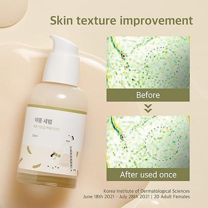 ROUND LAB Soybean Serum (Unscented) | Rejuvenating & Nourishing Serum with Deep Nutrition, Hydration Locking, Unscented for Sensitive Skin (1.69 fl oz)