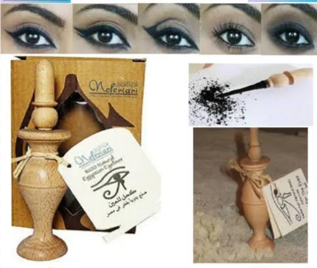 Nefertari 100% Natural Egyptian Eyeliner Powder - Handmade Black Kohl, 1.59 oz Avelisse