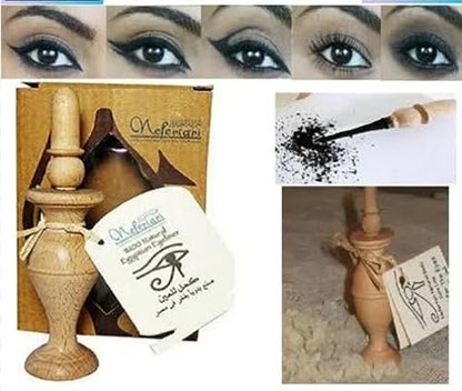 Nefertari 100% Natural Egyptian Eyeliner Powder - Handmade Black Kohl, 1.59 oz Avelisse