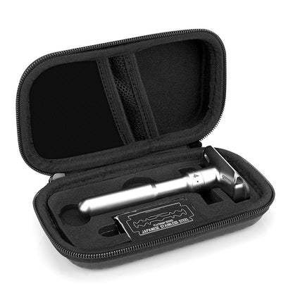 Linkidea Hard Shell Travel Case for Safety Razors – Protective Storage for Short & Long Handled Razors, Blades & Attachments Avelisse