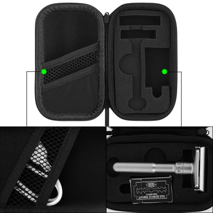 Linkidea Hard Shell Travel Case for Safety Razors – Protective Storage for Short & Long Handled Razors, Blades & Attachments Avelisse