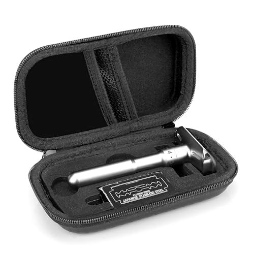 Linkidea Hard Shell Travel Case for Safety Razors – Protective Storage for Short & Long Handled Razors, Blades & Attachments Avelisse