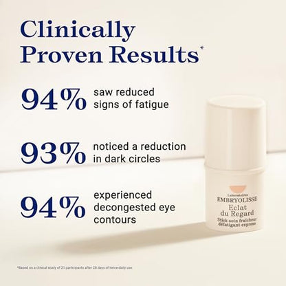 Embryolisse Radiant Eye Stick – Cooling Under Eye Primer for Dark Circles & Puffiness with Aloe Vera, Vegan & Fragrance-Free (0.15 oz) Avelisse