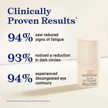 Embryolisse Radiant Eye Stick – Cooling Under Eye Primer for Dark Circles & Puffiness with Aloe Vera, Vegan & Fragrance-Free (0.15 oz) Avelisse