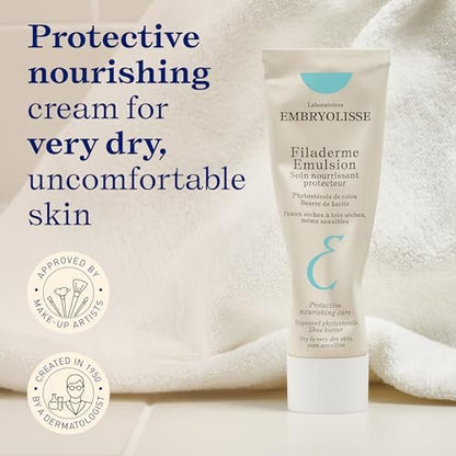 Embryolisse Filaderme Emulsion Face Moisturizer – Intensive Repair for Dry Skin with Aloe Vera & Shea Butter, 2.54 Fl Oz Avelisse