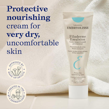 Embryolisse Filaderme Emulsion Face Moisturizer – Intensive Repair for Dry Skin with Aloe Vera & Shea Butter, 2.54 Fl Oz Avelisse