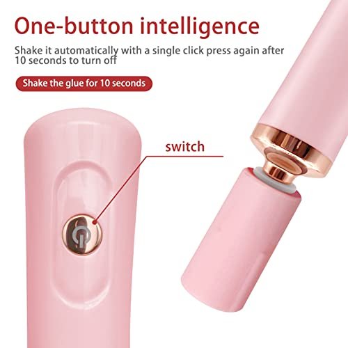 ZLMONDEE Pink Electric Nail Lacquer Shaker - Handsfree Glue Shaker for Eyelash Extensions & Nail Polish - görsel 6
