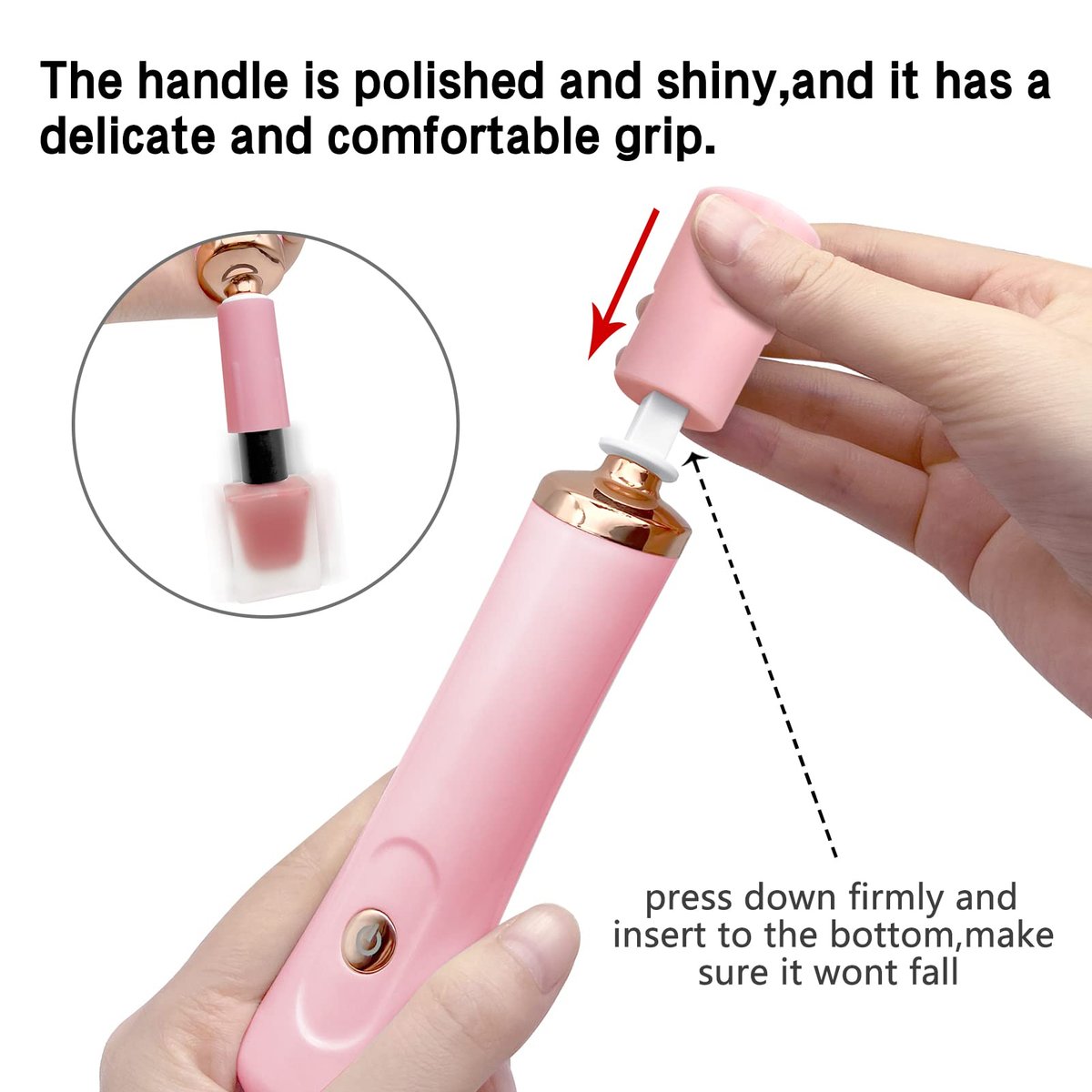 ZLMONDEE Pink Electric Nail Lacquer Shaker - Handsfree Glue Shaker for Eyelash Extensions & Nail Polish - görsel 7