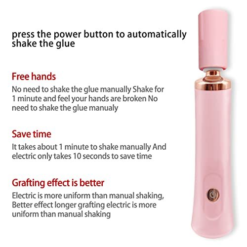 ZLMONDEE Pink Electric Nail Lacquer Shaker - Handsfree Glue Shaker for Eyelash Extensions & Nail Polish - görsel 4