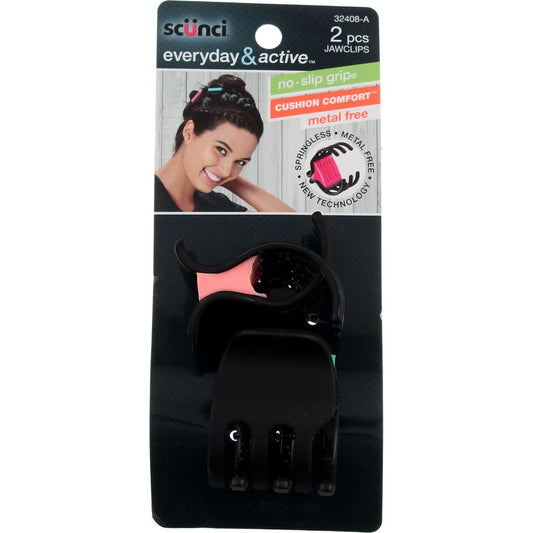 Scunci Cushion Hair Clips for Thick Hair - 2 Pack, Assorted Colors