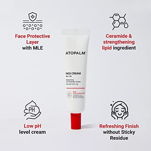 ATOPALM Daily Hydrating Facial Moisturizer - Low pH Skin Barrier Cream with Vitamin E & B5 for Sensitive Skin, 1.1 fl oz (35ml) Avelisse