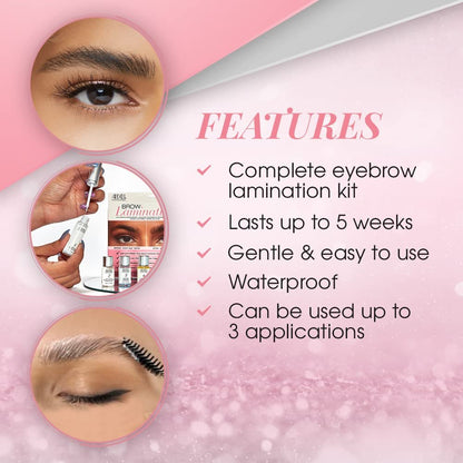 Ardell Brow Lamination Kit – Lift, Shape & Define Brows, Waterproof, Brown, 1-Pack