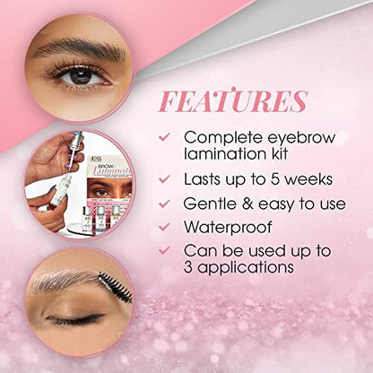 Ardell Brow Lamination Kit – Lift, Shape & Define Brows, Waterproof, Brown, 1-Pack