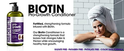 Hair Chemist Pro-Growth Shampoo & Conditioner Set with Biotin - 33.8 oz Each Avelisse