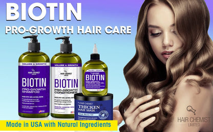 Hair Chemist Pro-Growth Shampoo & Conditioner Set with Biotin - 33.8 oz Each Avelisse
