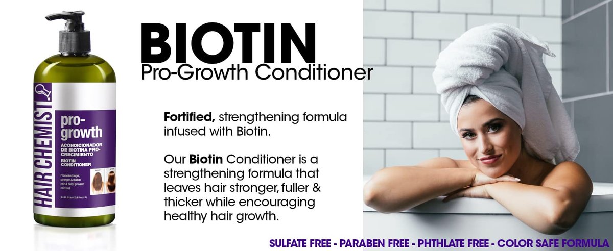 Hair Chemist Pro-Growth Shampoo & Conditioner Set with Biotin - 33.8 oz Each Avelisse