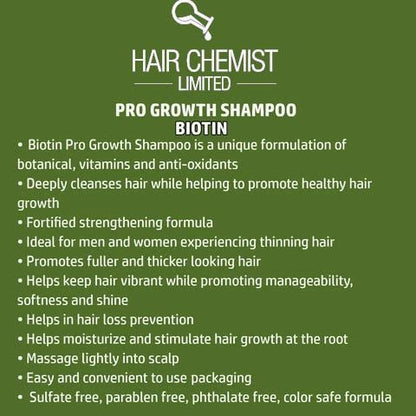 Hair Chemist Pro-Growth Shampoo & Conditioner Set with Biotin - 33.8 oz Each Avelisse