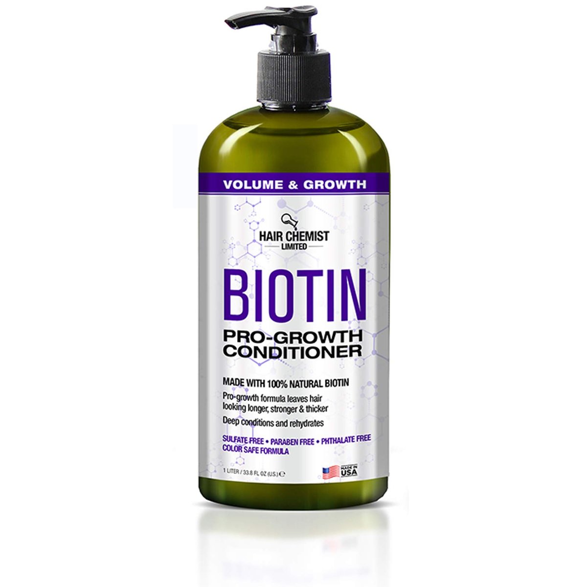 Hair Chemist Pro-Growth Shampoo & Conditioner Set with Biotin - 33.8 oz Each Avelisse