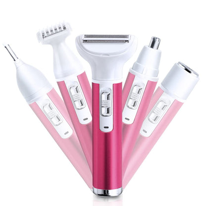 ANFOOS 5-in-1 Electric Razor for Women – Painless Body Hair Trimmer for Face, Legs, Armpits, Bikini Area, and More, Rechargeable & Portable Avelisse