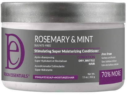 Design Essentials Rosemary & Mint Stimulating Super Moisturizing Conditioner for Dry, Thick, or Brittle Hair - Sulfate-Free, 11 oz