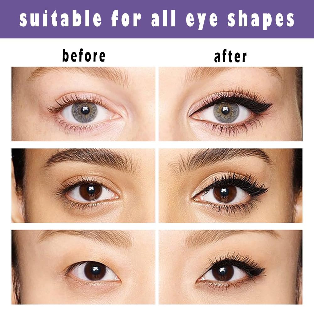 Linble Dual Ended Black Liquid Eyeliner - 2 in 1 Winged Cat Eye Stamp & Felt-tip Eyeliner Pen, Waterproof, Long Lasting and Smudge Proof Eye Makeup Tool for Women - görsel 12