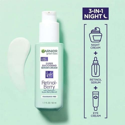 Garnier Green Labs 3-in-1 Super Smoothing Serum Cream with Retinol & Berry, 1.7 fl oz - görsel 4