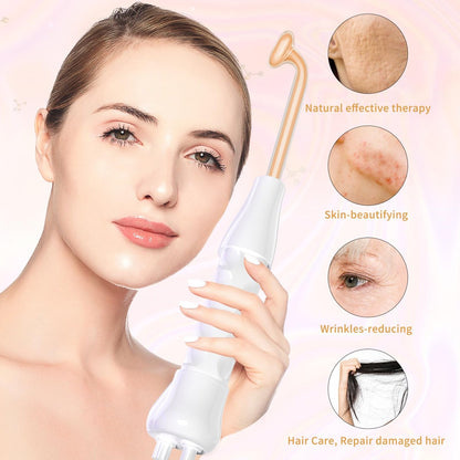 MYSWEETY High Frequency Portable Handheld Facial Skin Care Wand Machine - Orange Glass Electrode Avelisse