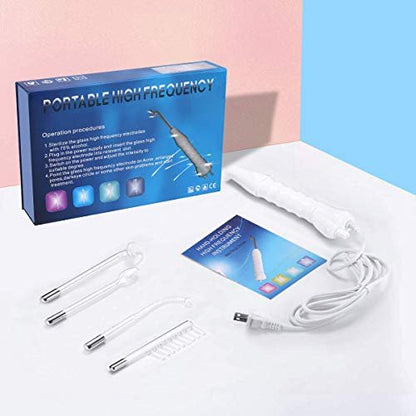 MYSWEETY High Frequency Portable Handheld Facial Skin Care Wand Machine - Orange Glass Electrode Avelisse