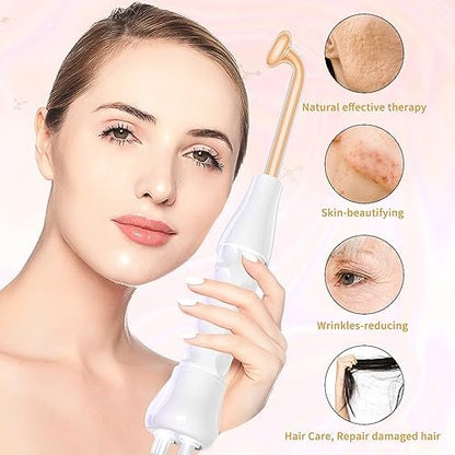 MYSWEETY High Frequency Portable Handheld Facial Skin Care Wand Machine - Orange Glass Electrode Avelisse